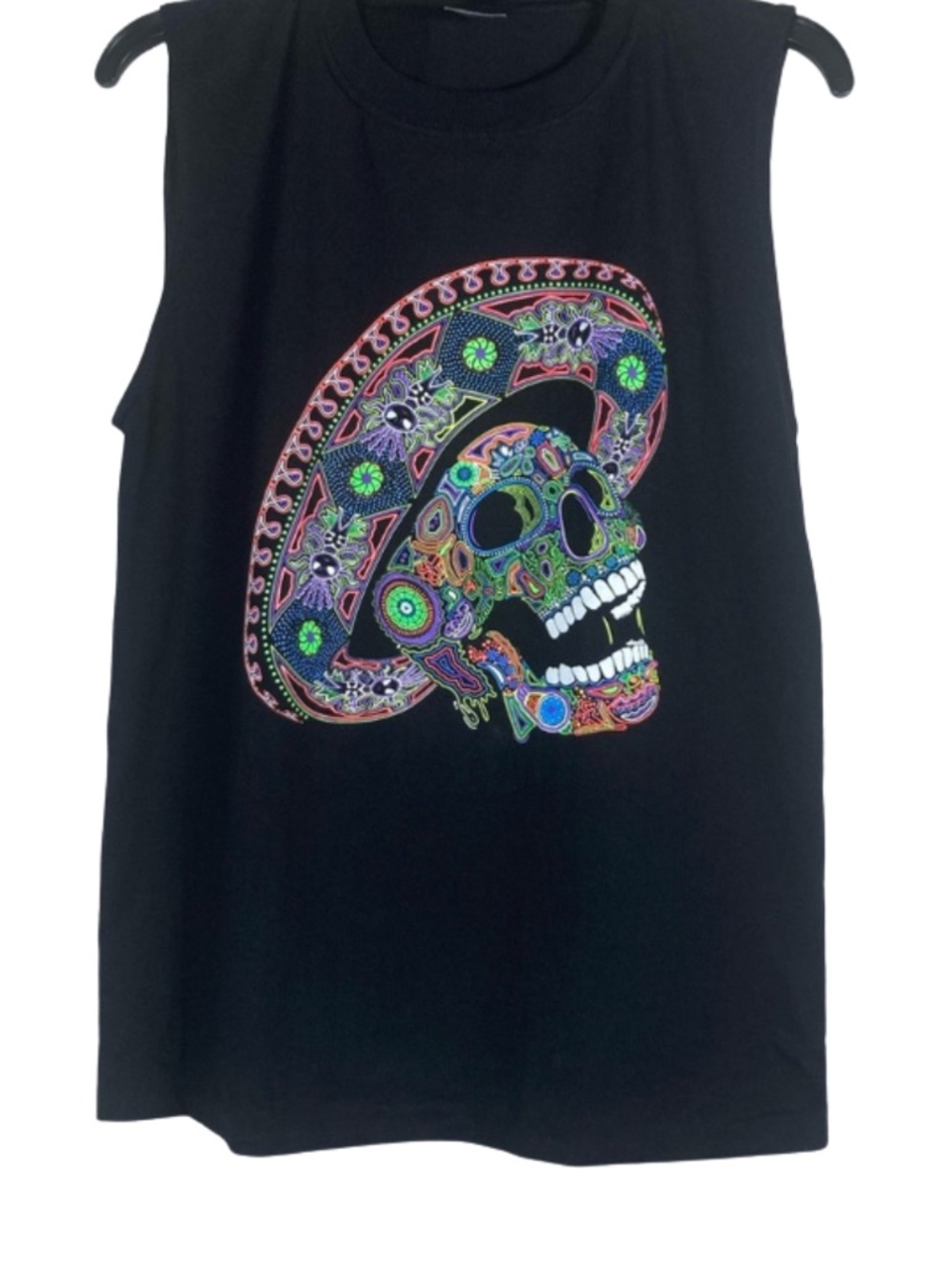 Thessh #SuagrSkull Graphic Women's Muscle Tee Sz M #Streetwear #DiaDeLosMuertos
